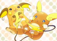 amount:multiple amount:pair body-type:semi-anthro species:alolan-raichu species:raichu style:abstract-background style:kawaii style:outline style:playful // 4093x2894 // 933KB