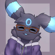 amount:solo blep body-type:feral body-type:semi-anthro glasses hoodie nerdy series:eeveelutions series:pokemon species:umbreon style:icon sweater UwU // 1440x1440 // 193KB