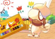 amount:solo atmosphere:home body-type:semi-anthro doing-art pastels species:smeargle style:noisy style:playful style:scribbles // 2048x1448 // 544KB