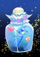 amount:multiple body-type:blob body-type:feral creature-in-food drink hall-of-fame:bronze jar series:eeveelutions series:pokemon species:minior species:vaporeon style:painted // 1447x2039 // 427KB
