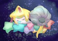 amount:pair atmosphere:space body-type:blob body-type:semi-anthro hatch-pattern species:jirachi species:shelgon style:noisy // 2048x1451 // 260KB