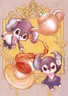 amount:pair atmosphere:regal body-type:semi-anthro species:indeedee style:watercolor tea teacup // 1440x2048 // 434KB