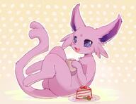 amount:solo body-type:feral body-type:semi-anthro cake coffee food forehead-gem series:eeveelutions series:pokemon species:espeon style:abstract-background sweets // 800x618 // 675KB