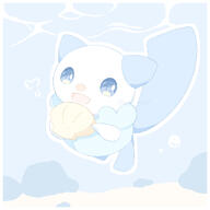 amount:solo atmosphere:beach body-type:semi-anthro series:pokemon species:oshawott species:otter style:faded style:kawaii style:pastel-colors style:playful style:very-playful // 1300x1300 // 302KB