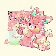 amount:multiple atmosphere:field atmosphere:flowers atmosphere:petals atmosphere:sakura body-type:semi-anthro flower species:pawmi species:pawmo species:pawmot style:girly style:one-color style:outline style:paper style:pink style:playful style:watercolor // 1510x1510 // 425KB