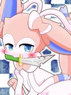 amount:solo body-type:feral holding-object holding-object-in-mouth series:eeveelutions series:pokemon species:sylveon style:detailed-pattern style:kawaii style:outline sword // 764x1024 // 110KB
