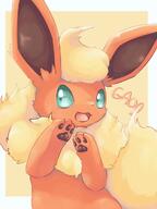 amount:solo body-type:feral happy series:eeveelutions series:pokemon species:flareon style:kawaii // 768x1024 // 70KB