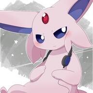 amount:solo body-type:feral forehead-gem headphones music series:eeveelutions series:pokemon species:espeon style:kawaii style:outline style:very-kawaii // 3496x3496 // 828KB
