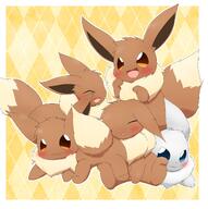 amount:multiple body-type:feral series:pokemon species:eevee style:abstract-background style:outline // 2035x2048 // 3.6MB