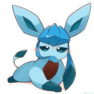 amount:solo body-type:feral chocolate embarrassed nervous nomming series:eeveelutions series:pokemon species:glaceon style:kawaii visibly-shy // 4096x4096 // 526KB