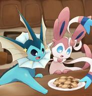 affection amount:pair atmosphere:home atmosphere:kitchen body-type:feral cookies hall-of-fame:bronze hall-of-fame:silver happy making-food series:eeveelutions series:pokemon species:sylveon species:vaporeon style:kawaii // 1150x1200 // 158KB