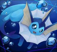 amount:solo atmosphere:bubbles atmosphere:undersea body-type:feral series:eeveelutions series:pokemon species:vaporeon style:kawaii // 1200x1108 // 149KB