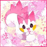amount:solo body-type:semi-anthro heart-eyes species:pachirisu style:girly style:kawaii style:one-color style:pink // 1600x1600 // 413KB