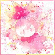 amount:solo atmosphere:petals body-type:semi-anthro species:petilil style:girly style:one-color style:pink style:watercolor // 1600x1600 // 420KB