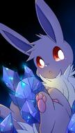 amount:solo atmosphere:cavern body-type:feral hall-of-fame:bronze hall-of-fame:silver series:pokemon species:eevee style:dim style:glow style:kawaii // 750x1334 // 108KB