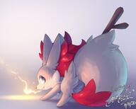 amount:solo atmosphere:powerful body-type:feral fluffified species:fennekin species:shiny-pokemon style:painted // 1250x1003 // 93KB