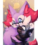amount:solo body-type:anthro doing-art freckles glasses hoodie nerdy species:braixen species:shiny-pokemon style:kemono style:painted sweater // 842x1000 // 102KB