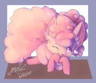 amount:solo body-type:feral freckles heart-eyes laying-on-belly oc species:alolan-vulpix style:girly style:kawaii style:one-color style:pink // 1000x867 // 85KB