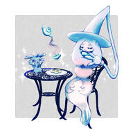 amount:pair amount:solo atmosphere:regal body-type:anthro body-type:semi-anthro espurr series:pokemon species:espurr species:hatterene tea telekinesis // 2000x2000 // 789KB