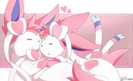 affection amount:pair body-type:feral cuddling hall-of-fame:bronze series:eeveelutions series:pokemon species:sylveon style:abstract-background style:girly style:kawaii // 2048x1253 // 198KB