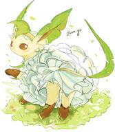 amount:solo atmosphere:field body-type:feral dress oc outfit series:eeveelutions series:pokemon species:leafeon style:kawaii // 1603x1846 // 304KB