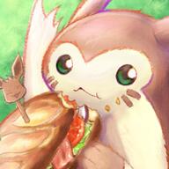amount:solo atmosphere:picnic atmosphere:sunlight body-type:feral eating hatch-pattern sandwich species:furret style:colored-lines style:detailed-pattern style:grainy-lines style:icon style:kawaii style:playful // 773x773 // 91KB
