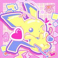 amount:solo body-type:semi-anthro species:pichu style:dithering style:girly style:outline style:playful style:pop // 1905x1905 // 1014KB