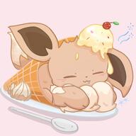 amount:solo body-type:feral cramped food ice-cream series:pokemon species:eevee style:pastel-colors style:playful style:very-playful sweets // 2560x2560 // 247KB
