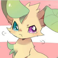 amount:solo annoyed body-type:feral embarrassed heterochromia series:eeveelutions series:pokemon species:leafeon style:kawaii visibly-shy // 720x723 // 47KB