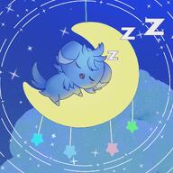 amount:solo atmosphere:fantasy atmosphere:space atmosphere:stary body-type:semi-anthro moon series:pokemon sleeping species:espurr style:glow // 1200x1200 // 855KB