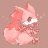 amount:solo atmosphere:valentines-day body-type:feral fluffified hall-of-fame:bronze hall-of-fame:silver heart-eyes holding-heart holding-object holding-object-in-mouth oc species:fennekin style:painted wearing-bow // 1000x1000 // 342KB