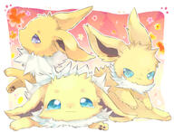 amount:multiple atmosphere:flowers atmosphere:petals body-type:feral flower series:eeveelutions series:pokemon species:jolteon style:kawaii style:playful style:very-kawaii style:white-border // 2176x1654 // 1.9MB