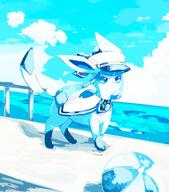 amount:solo body-type:feral outfit sailor series:eeveelutions series:pokemon species:glaceon style:blue style:painted // 2000x2278 // 319KB
