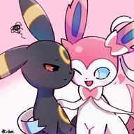 affection amount:pair body-type:feral cheek-rub pressing-same-body-part-against-each-other series:eeveelutions series:pokemon species:sylveon species:umbreon // 2048x2048 // 246KB