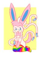 amount:solo arms-between-legs body-type:feral body-type:semi-anthro glasses nerdy pride series:eeveelutions series:pokemon species:sylveon // 656x948 // 267KB
