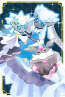 amount:multiple atmosphere:fancy body-type:feral body-type:semi-anthro dress outfit species:carbink species:diance species:mega-pokemon style:girly style:sparkly style:white-border // 811x1200 // 144KB