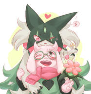 affection amount:pair amount:solo body-type:anthro character:ralsei cuddling glasses hugging nerdy scarf series:pokemon species:goat species:meowscarada // 1024x1052 // 408KB