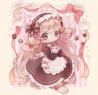 amount:solo anth4o balloons body-type:semi-anthro chocolate food heart-shape maid nth4o outfit species:sheep style:girly style:kemono style:playful style:striped-background sweets wearing-bow // 2018x1969 // 401KB