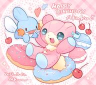 amount:pair atmosphere:frilly-background body-type:feral body-type:semi-anthro donut food plush species:plush-creature species:vulpix style:girly style:noisy style:pastel-colors style:playful style:very-girly style:very-playful sweets // 639x566 // 638KB