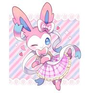 amount:solo atmosphere:frilly-background body-type:feral body-type:semi-anthro dress hall-of-fame:bronze hall-of-fame:silver series:eeveelutions series:pokemon species:sylveon style:girly style:kawaii style:outline style:playful style:striped-background style:very-girly style:very-kawaii wink // 1792x1884 // 318KB
