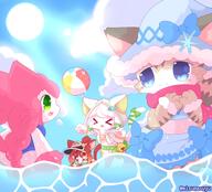 amount:multiple amount:solo atmosphere:beach atmosphere:sunlight body-type:anthro body-type:semi-anthro hall-of-fame:bronze hall-of-fame:silver hat outfit species:cat style:kawaii style:playful style:sunrays style:very-kawaii style:very-playful swimwear // 2048x1857 // 320KB
