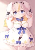 amount:solo atmosphere:bedroom body-type:anthro collar dress long-hair species:dog style:kemono style:painted wearing-bow // 566x800 // 398KB