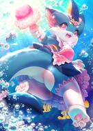 amount:solo atmosphere:bubbles atmosphere:sunlight atmosphere:undersea body-type:anthro body-type:semi-anthro dress earrings hall-of-fame:bronze hall-of-fame:gold hall-of-fame:silver heart-shape magical-girl outfit princess species:shark style:girly style:intentional-blur style:kawaii style:kemono style:playful style:sunrays style:very-girly style:very-kawaii thigh-highs // 1451x2048 // 432KB