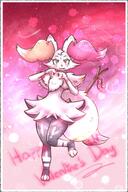 amount:solo atmosphere:valentines-day body-type:anthro body-type:semi-anthro heart-shape species:braixen style:girly style:one-color style:pink // 1293x1947 // 520KB