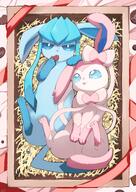 affection amount:pair atmosphere:valentines-day body-type:feral chocolate cramped cuddling hall-of-fame:bronze hall-of-fame:silver series:eeveelutions series:pokemon species:glaceon species:sylveon style:girly style:kawaii // 2894x4093 // 1017KB