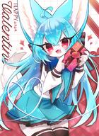 amount:solo atmosphere:valentines-day body-type:anthro chocolate long-hair outfit schoolgirl-outfit skirt species:fox style:kawaii thigh-highs // 1000x1367 // 260KB