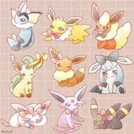 amount:multiple body-type:feral grouping:all-eeveelutions opposite-clothing series:pokemon species:eevee style:playful style:very-playful wearing-bow // 1500x1500 // 592KB