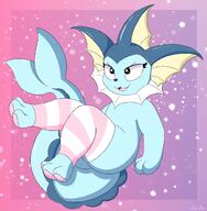 amount:solo body-type:feral series:eeveelutions series:pokemon smug species:vaporeon style:girly style:sparkly thigh-highs visual-teasing // 2000x2048 // 274KB