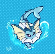 amount:solo body-type:feral heart-shape series:eeveelutions series:pokemon species:vaporeon style:abstract-background style:kawaii // 680x664 // 891KB