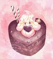 amount:solo body-type:semi-anthro chocolate food hall-of-fame:bronze hall-of-fame:silver species:alcremie species:food-creature style:contrasting-colors style:girly style:one-color style:pastel-colors style:pink style:playful style:very-girly style:watercolor sweets // 1892x2116 // 1.0MB